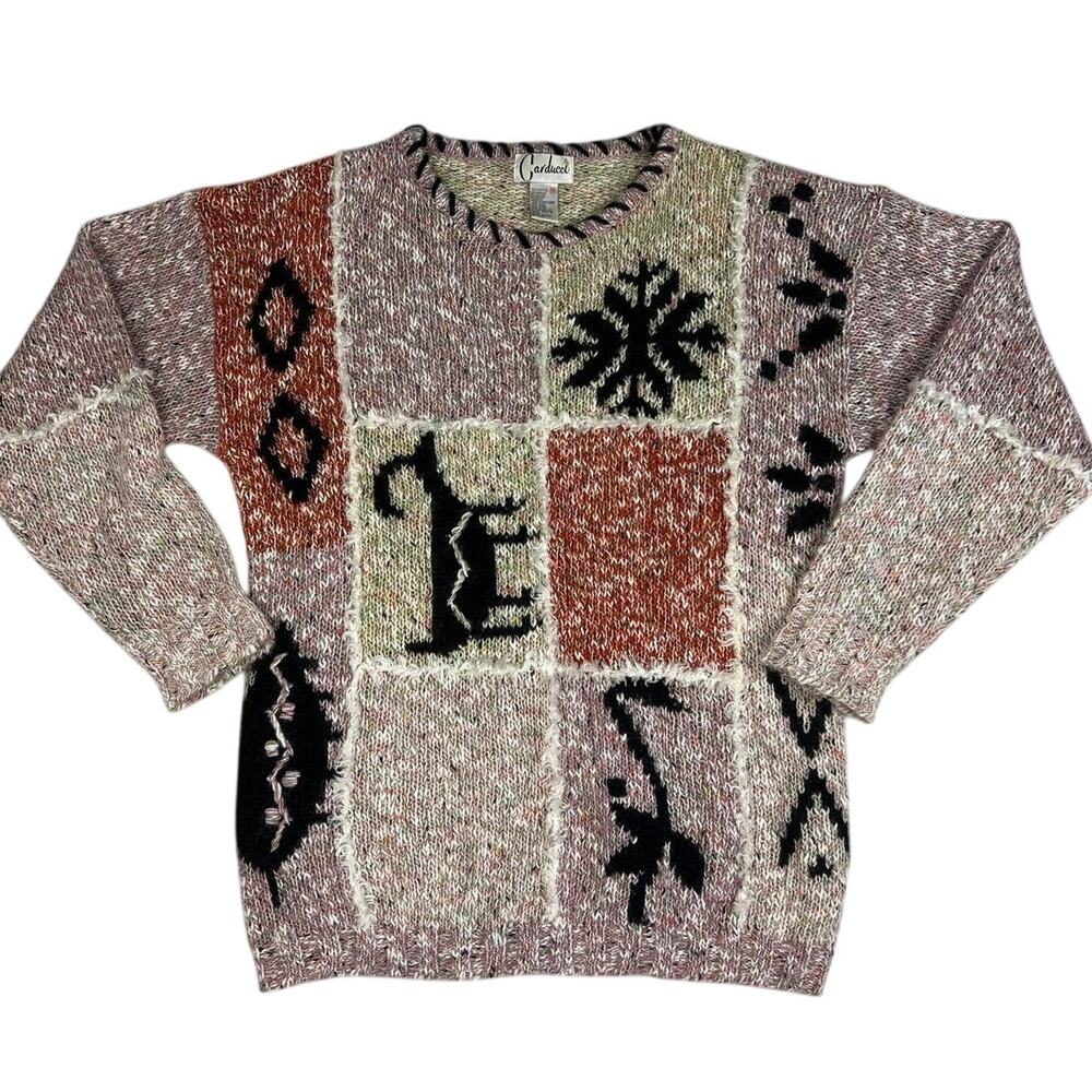 Vintage Carducci Mohair Blend Sweater Shoulder Pads SZ M Grandmacore Buttermom